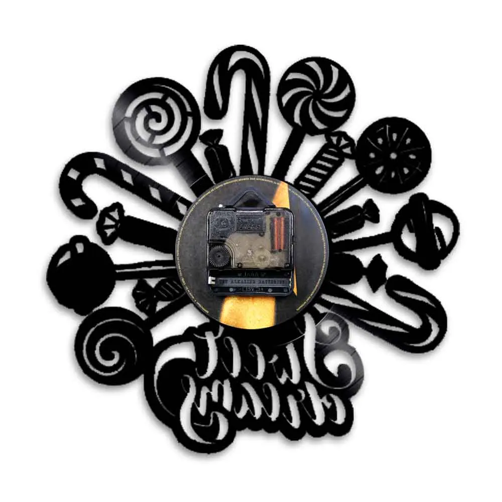 Настенные часы леденцы конфетного дизайна виниловая запись настенные с милыми