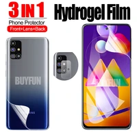 3in1 front back hydrogel film for samsung m31s m31 m30s camera lens protector samsun m 11 12 51 01 screen safety film not glass