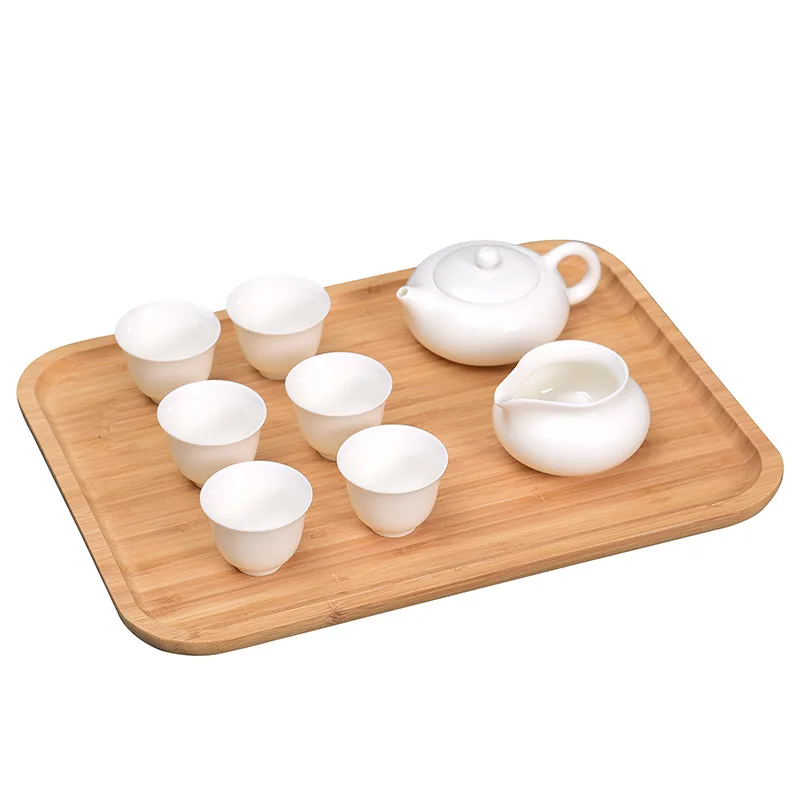 Bamboo tray bamboo tea Japanese rectangular snack round set fruit wooden trays | Дом и сад