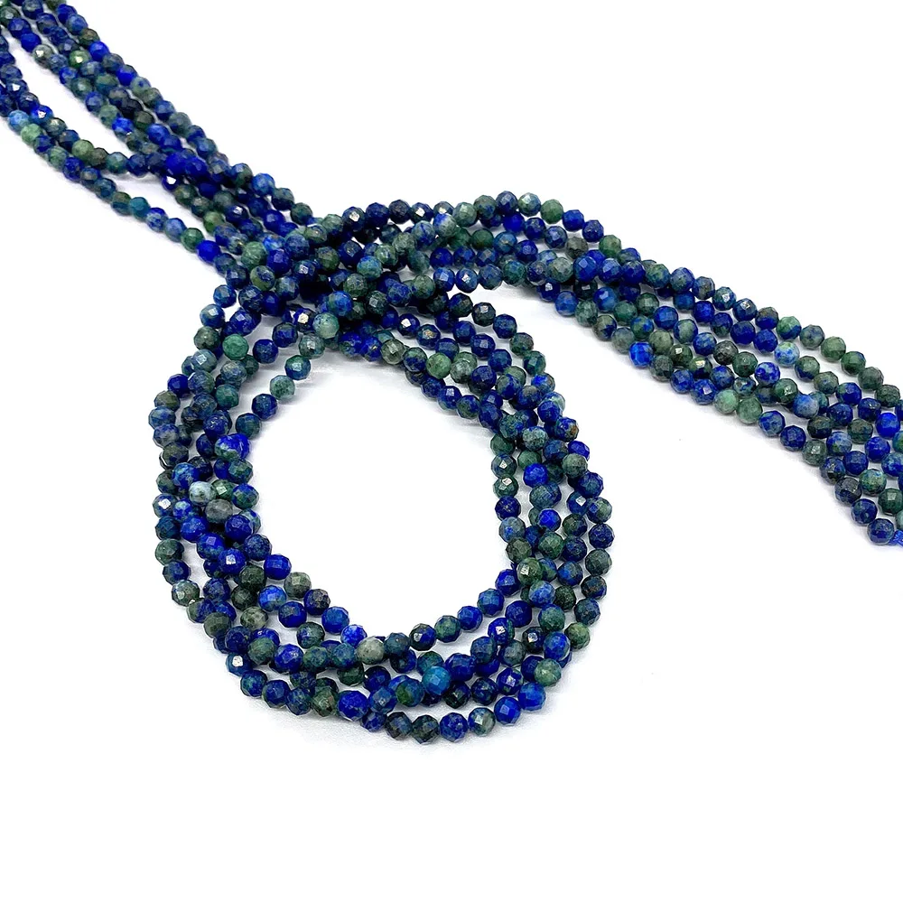 

2mm3mm4mm Natural Stone Bead Faceted Lapis Lazuli Exquisite Gem Loose Beads for Jewelry Making DIY Necklace Bracelet Accessories