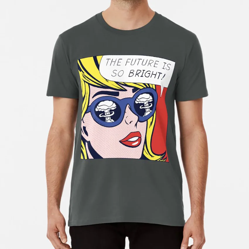 Поп футболка для девочек с оптимистическим рисунком поп арт гриб облако ядерный