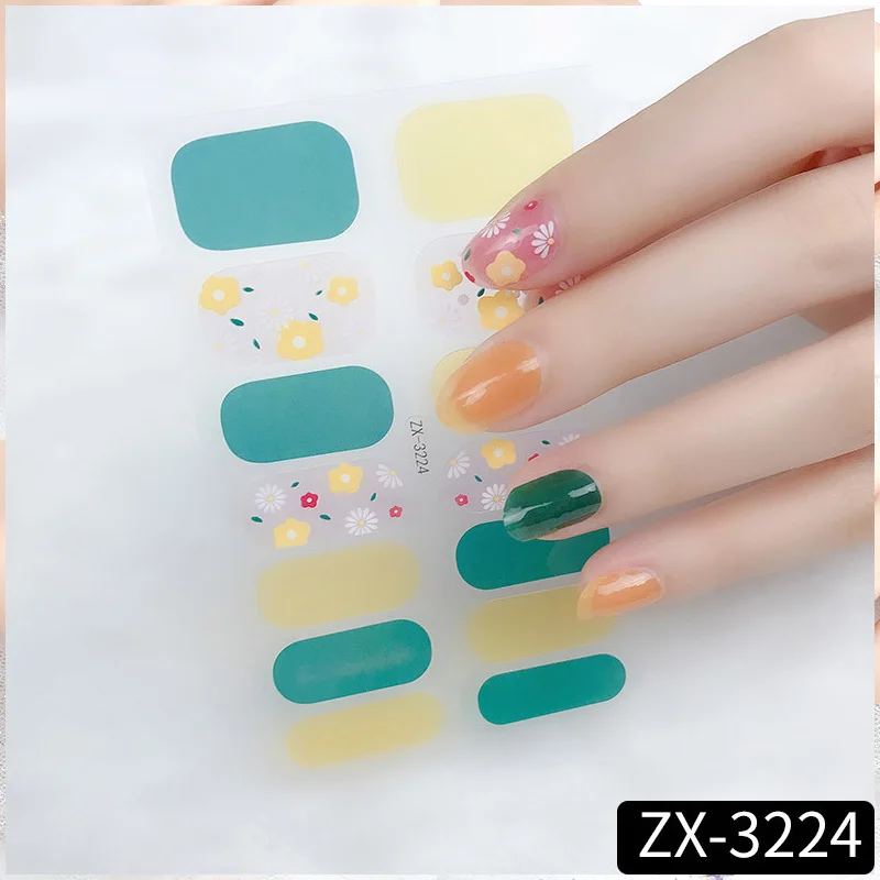 

1PC Little Daisy Nail Sticker Full Cover 3D Nail Stickers Decoration Geometric Lines Designer Self Adhesive Decals Sliders