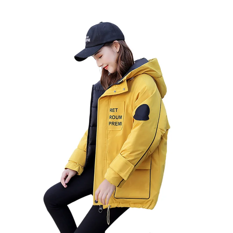 

Women Winter Short Jacket Hooded Parkas Winter Coat Women Parka Collar Cotton Padded Jackets