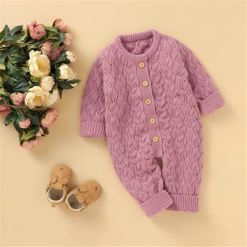 Knitted Baby Romper Autumn Newborn Girl Jumpsuit Boy Knit Clothes Toddler Jumpsuits | Мать и ребенок
