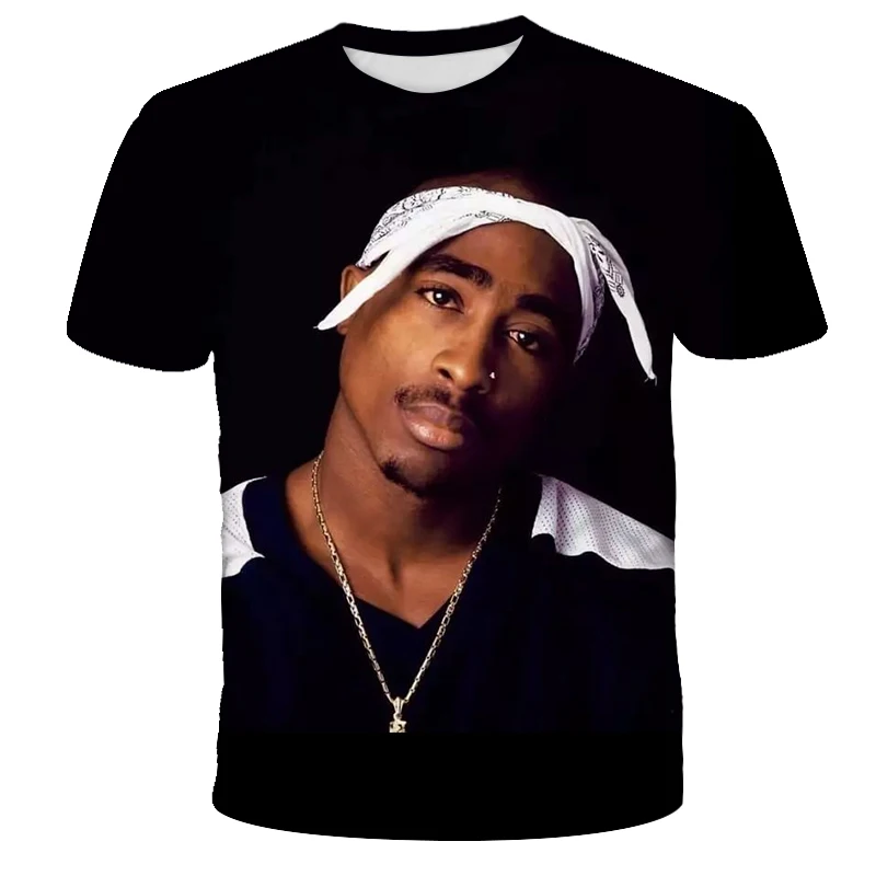 T5094 Новая летняя модная мужская и женская футболка Rapper 2pac Tupac 3d принт хип-хоп футболка s Повседневная крутая футболка для мужчин размера плюс 5XL - Цвет: T5094