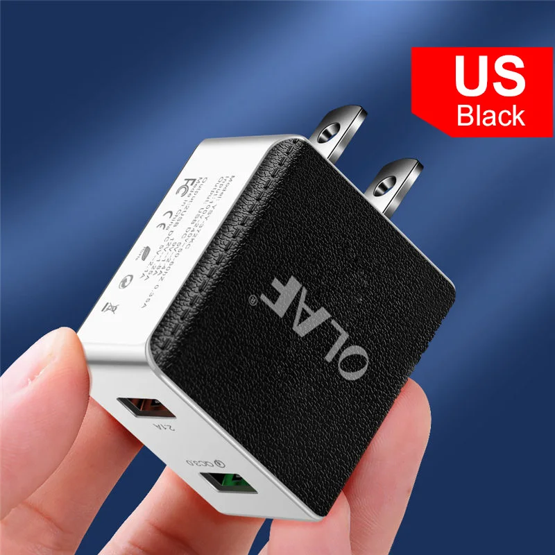 US Black 18 Вт USB зарядное устройство Быстрая зарядка 3,0 адаптер настенная вилка Qualcomm 3,0 USB зарядка Телефон быстрая зарядка для iPhone samsung Xiaomi huawei - Тип штекера: US Black