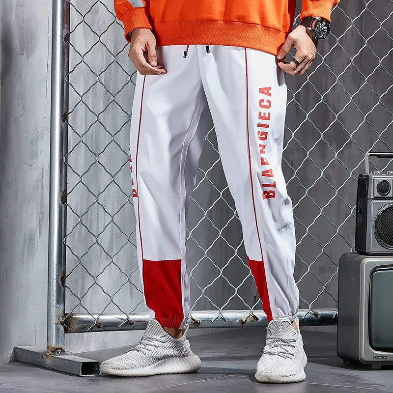 Мужские спортивные брюки в стиле хип хоп с эластичной талией|Повседневные брюки|