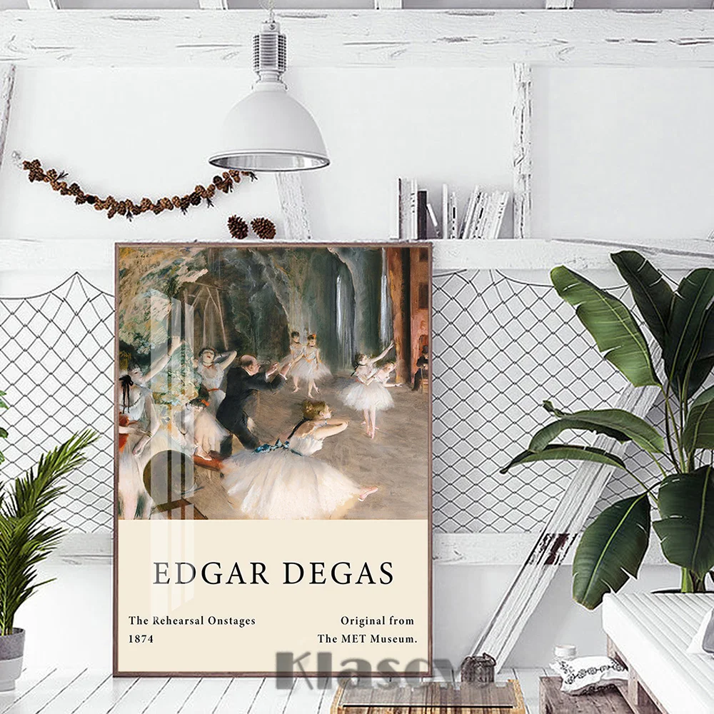 

Edgar Degas Neoclassicism Retro Canvas Painting The Rehearsal Onstage Realism Exhibition Museum Art Prints Gallery Wall Decor