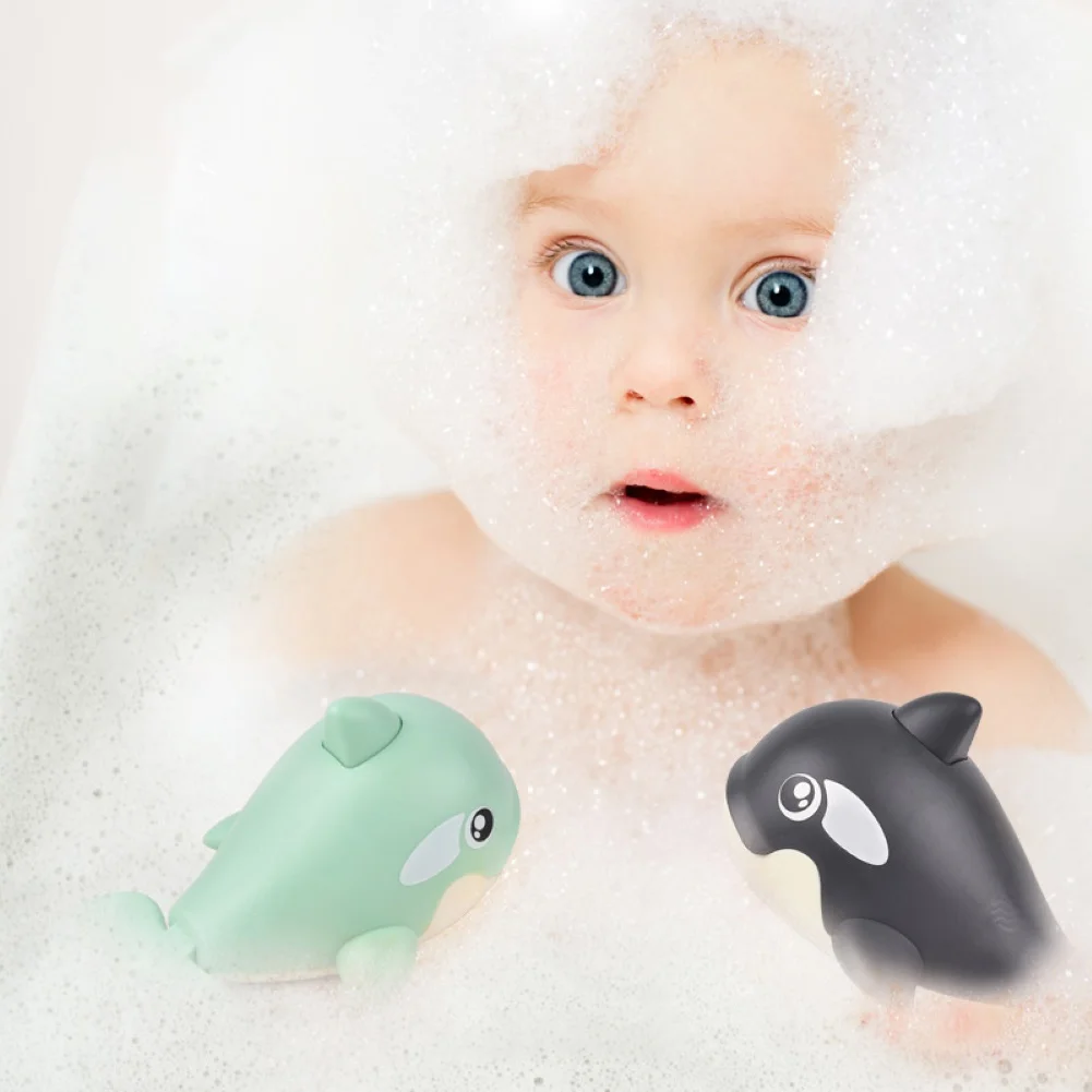Summer Cute Wind Up Clockwork Water Spray Whale Baby Swimming Play Game Bath Toy
