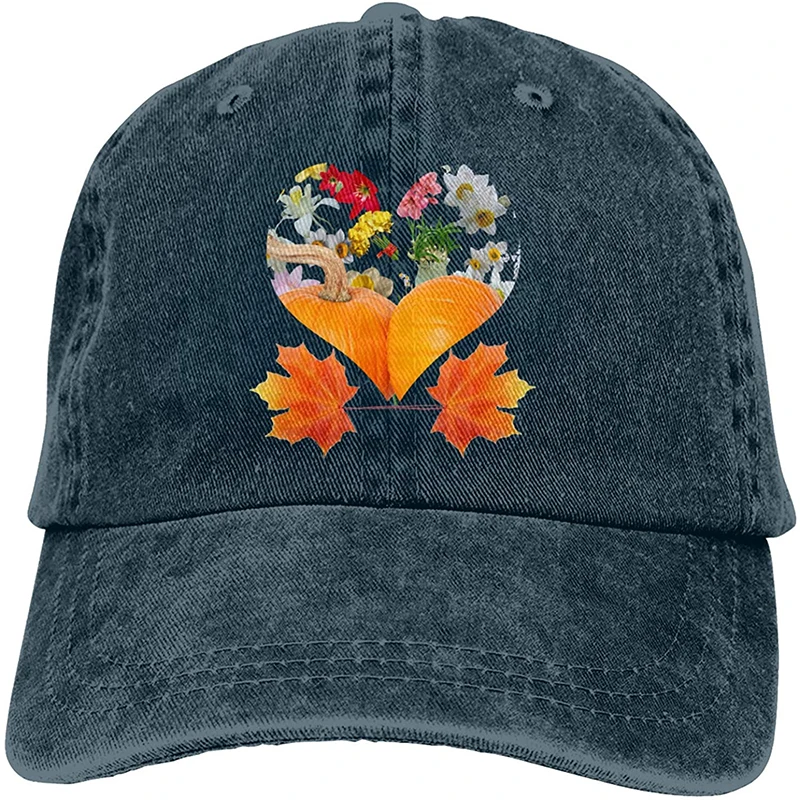 

Maple Leaf Flower Love Sports Denim Cap Adjustable Unisex Plain Baseball Cowboy Snapback Hat