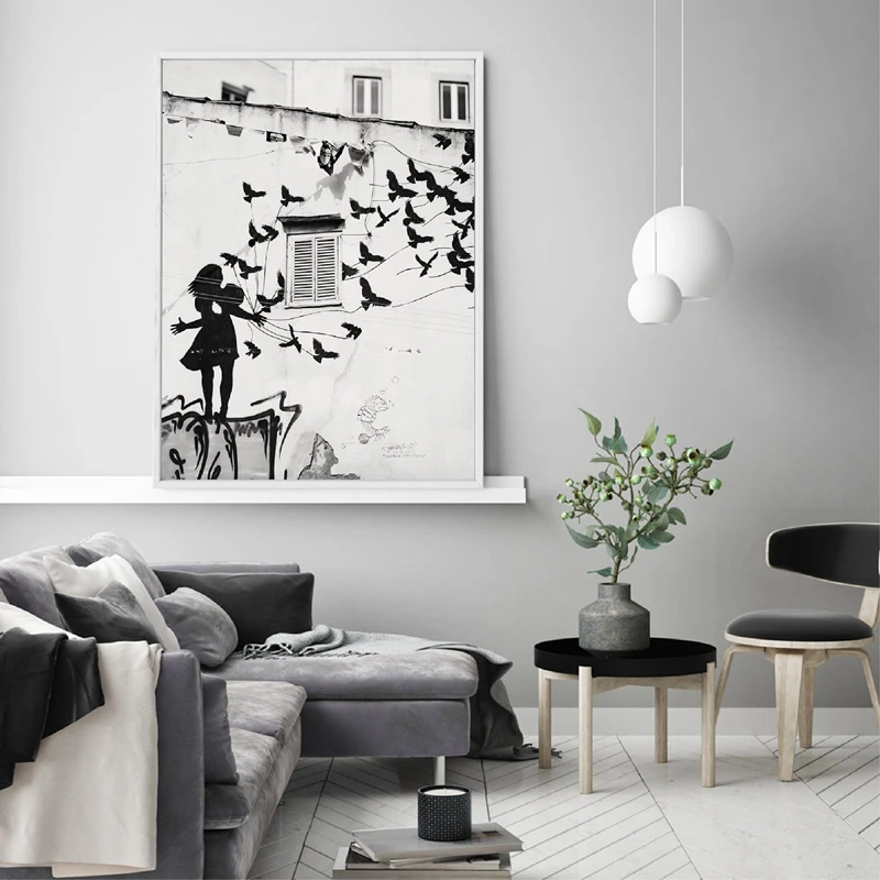 Модульная фигурка граффити животное Картина на холсте картина настенное