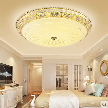 

Bedroom lamp simple modern led ceiling lamp round living room atmosphere home crystal lamp warm room lamp