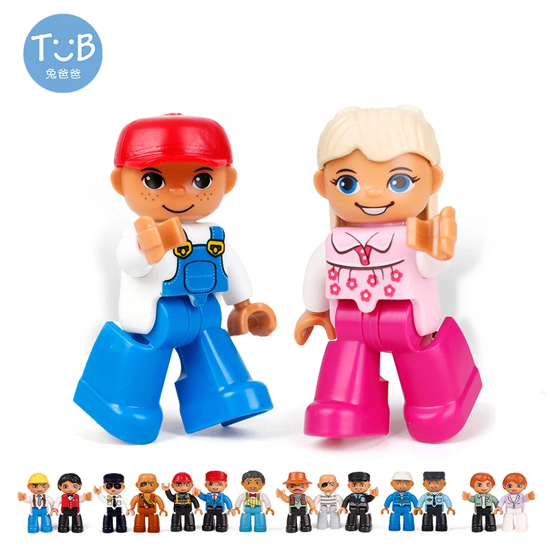 С большими строительными блоками фигурки героев семейная полиция Dady мама