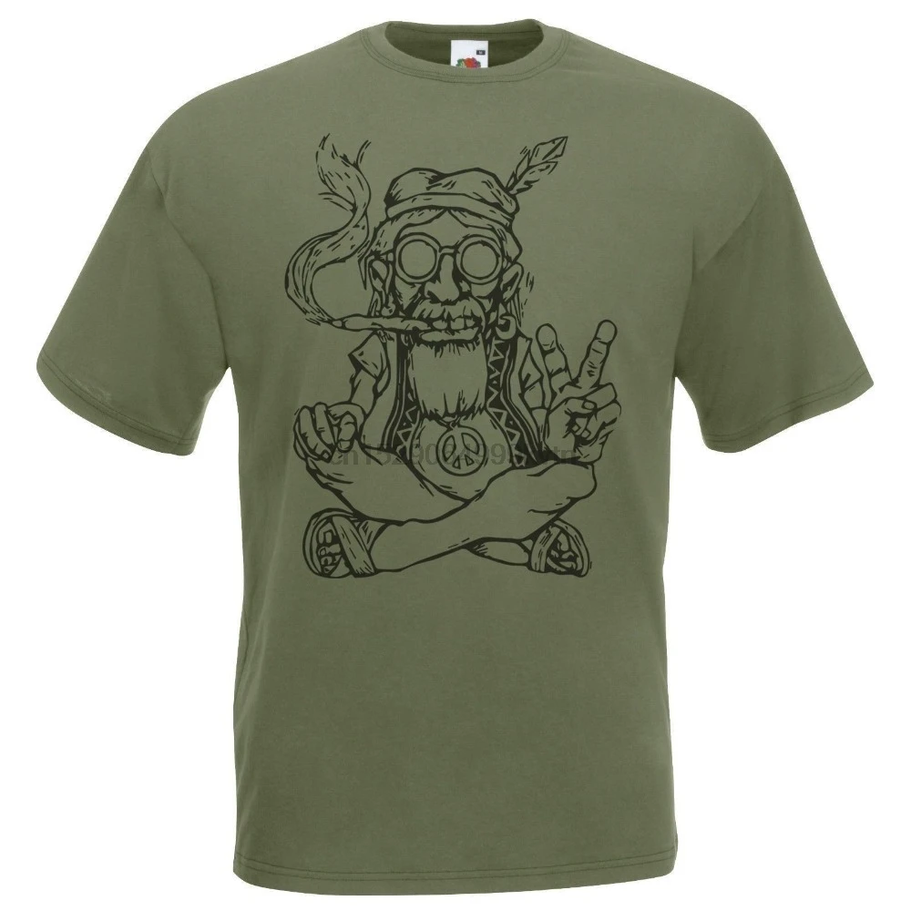 Оливково зеленая хиппи мировая футболка для мужчин одежда 420 праздничная мужские