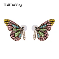 butterfly crystal color boutique earrings animal insect retro personality women charm wedding party gift fashion earring jewelry