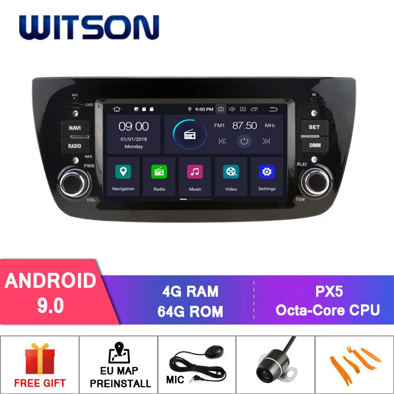 PX5 64GB ROM WITSON Android 9,0 Восьмиядерный PX5 автомобильный dvd-плеер для Fiat DOBLO ips экран 4 ГБ ОЗУ 64 Гб ПЗУ Автомобильная gps навигация - Цвет: PX5 64GB ROM