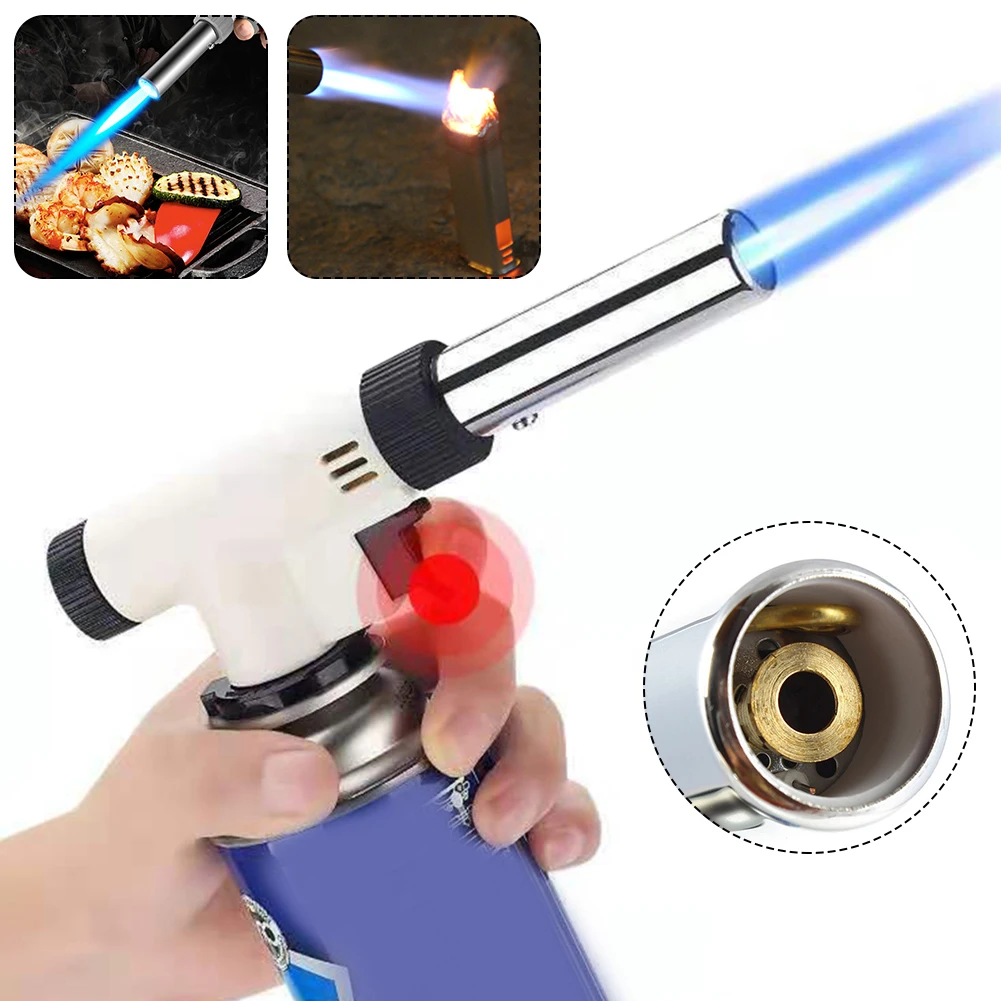 

Hot Invertible Butane Torch Adjustable Automatic Ignition Gas Flamethrower Burner with Safety Lock BBQ Camping Hiking Tools