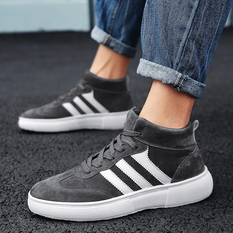 Мужская зимняя обувь Бархатная повседневная с высоким берцем Сохраняющие тепло