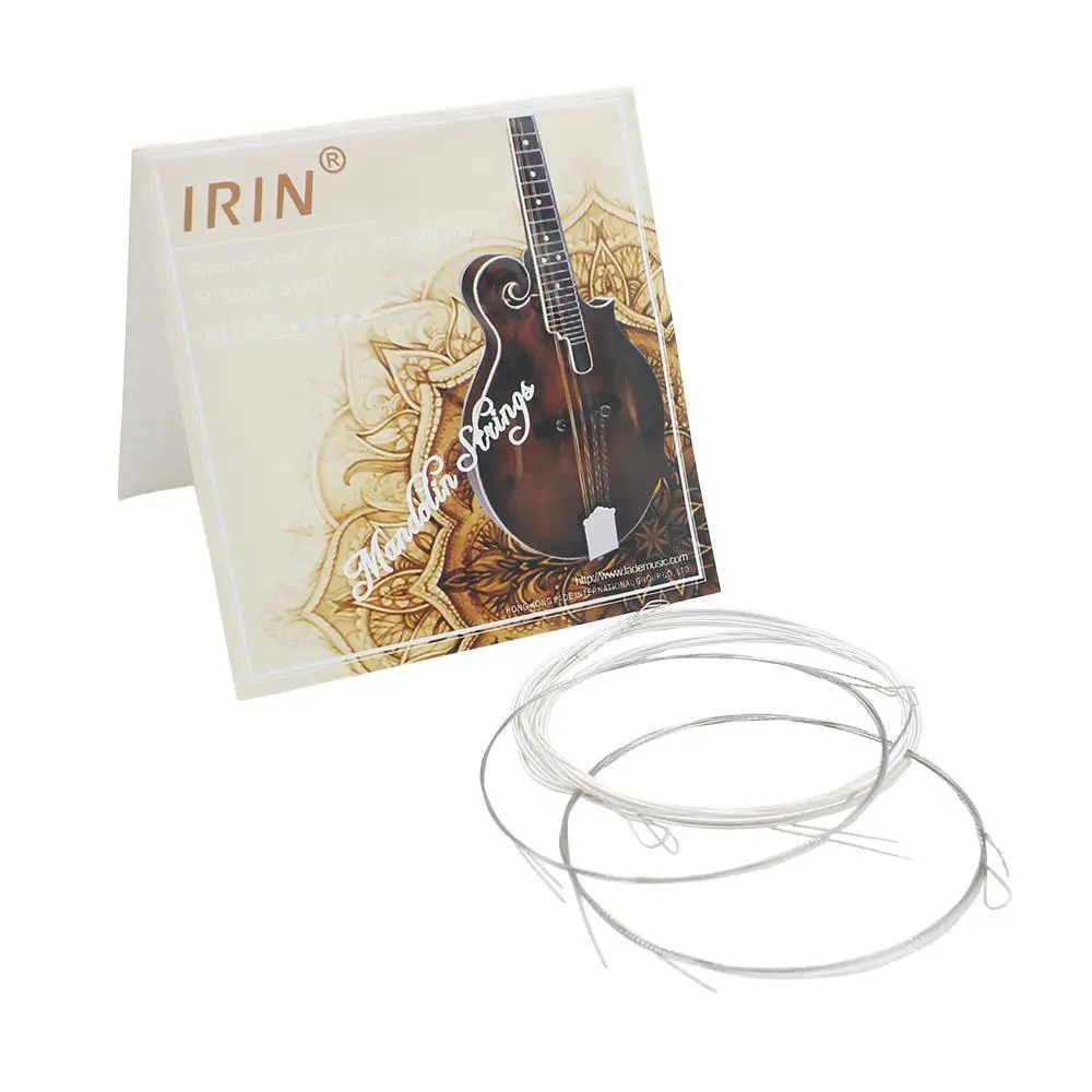 

IRIN 8pcs Mandolin Strings Set High Carbon Silver Wrapped Copper String G-D-A-E Mandolin Stringed Instrument Accessories M100