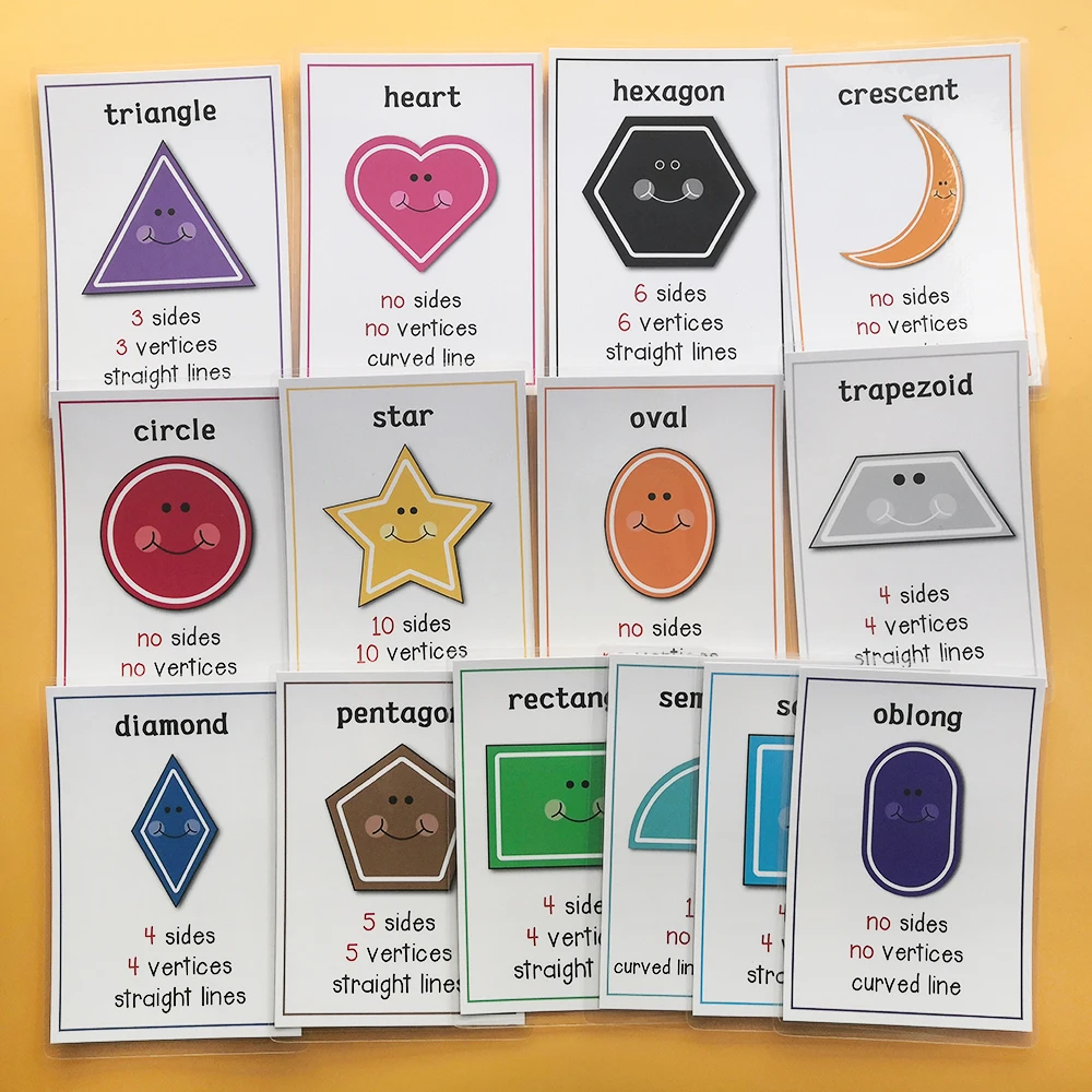 20 штук 1 номер цвета форма Обучение английскому языку флэш карты для раннего