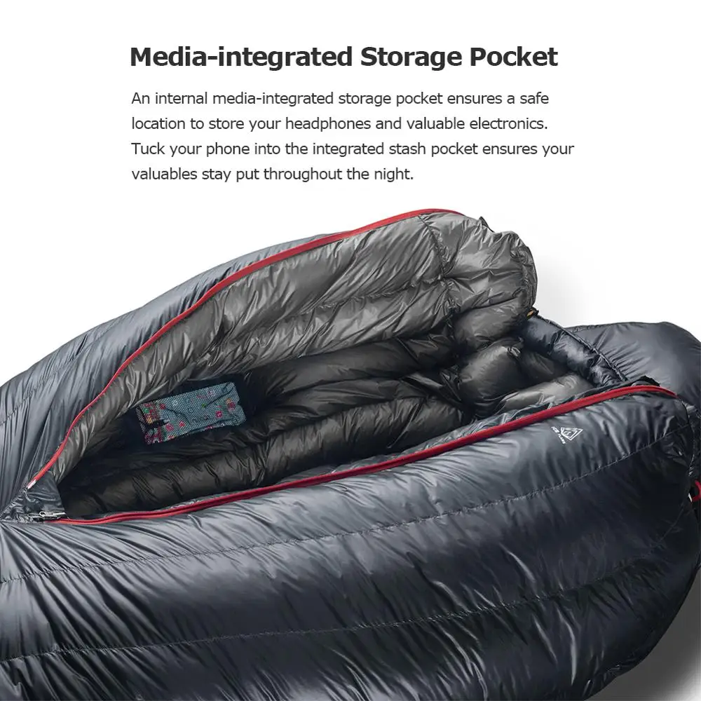 Ледяное пламя зимний 7D нейлоновый UL Сверхлегкий 90% белый гусиный пух Мумия