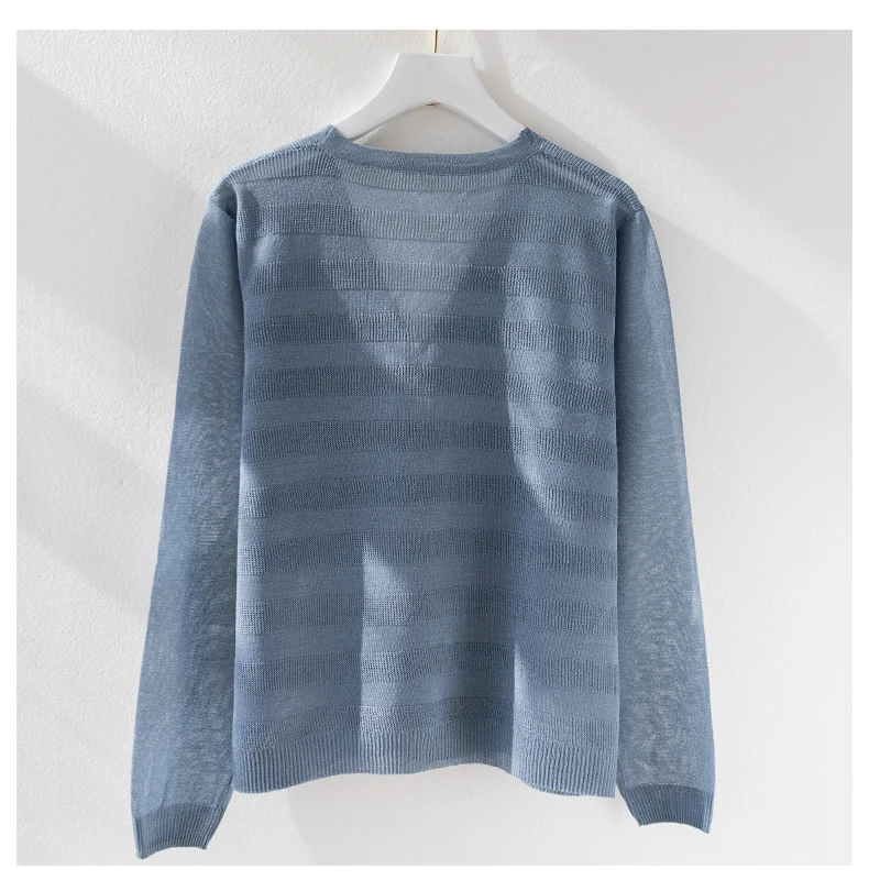 

Ice silk knit cardigan thin V-neck long sleeve summer new outdoor sunscreen air conditioning shirt summer shawl women