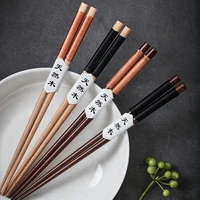 5 pairs wooden chopsticks japanese korea wood chopsticks set reusable natural wood sticks for food sushi tableware value gifts