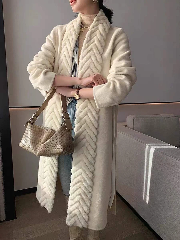 Кашемировое пальто ручной работы шерстяное кашемировое длинное теплое