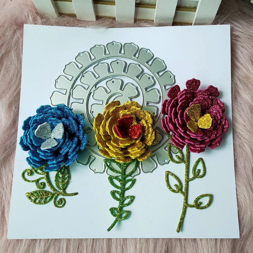 Новинка металлическая Форма для высечки спиральных цветов рельефное украшение