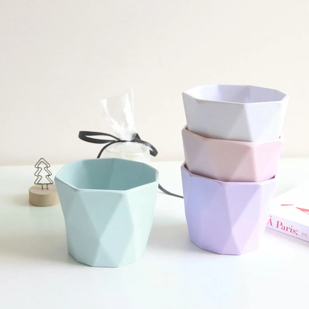 Цветочный горшок красочный мини пластиковый для цветов суккулентов с геометрией