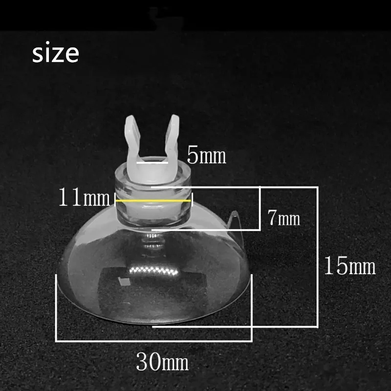 10pcs Aquarium Sucker Fish Tank Suction Cup Holders Transparent/Black For Air Line Tube Hose Pump 5x30mm | Дом и сад