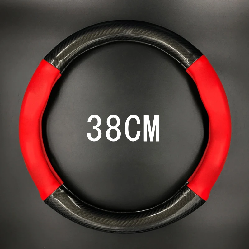 Чехол рулевого колеса автомобиля из натуральной кожи с волнистыми линиями