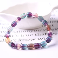 natural colorful fluorite quartz gemstone bracelet clear barrel beads women men 12x9mm love fluorite bracelet aaaaa