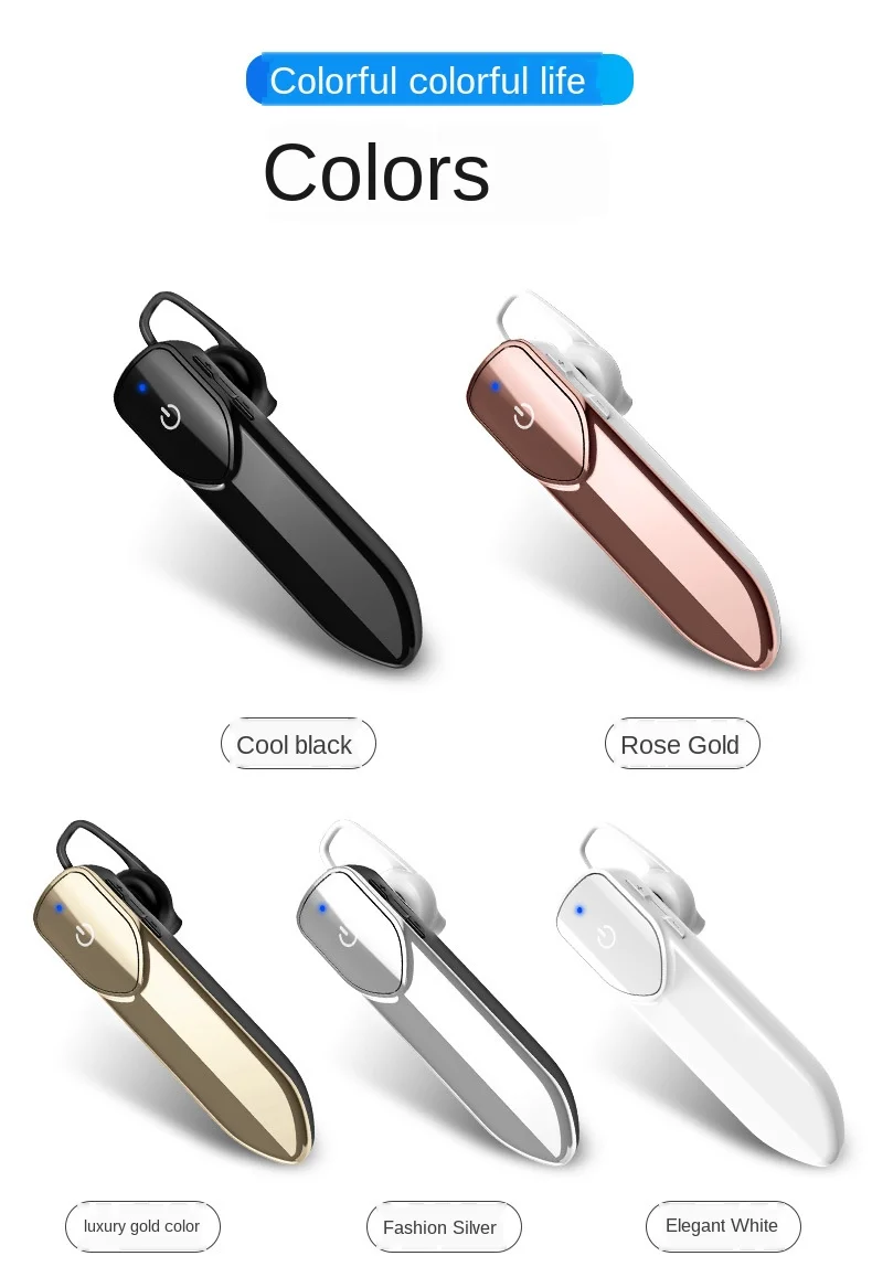 

24 Hours Play Business Bluetooth Headset Car Bluetooth Earpiece Hands Free with mic ear-hook Wireless Earphone for iPhone xiaomi