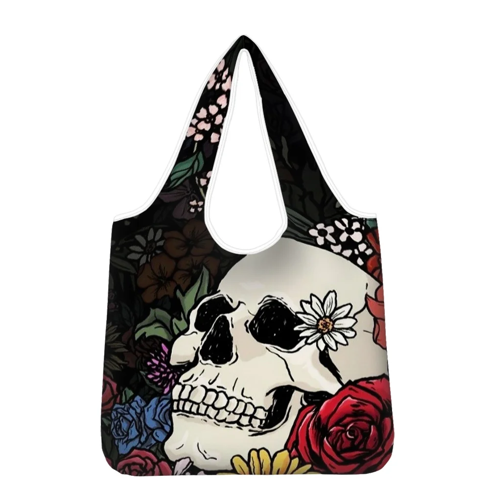 

HYCOOL Cheap Price Red Flower Skull Print Kawaii Shoulder Bags Casual Shopping Girls Handbag Women Elegant Bag New Arrivals