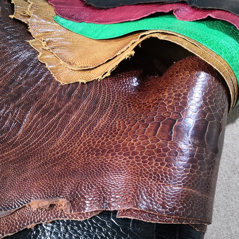 

Genuine ostrich leg leather mobile phone case shoes nature leather whole piece craft material for wallet handbag decoration