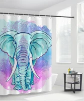 bohemian elephant painting print shower curtains white ivory waterproof polyester bath curtain with 12 hooks bathroom decor