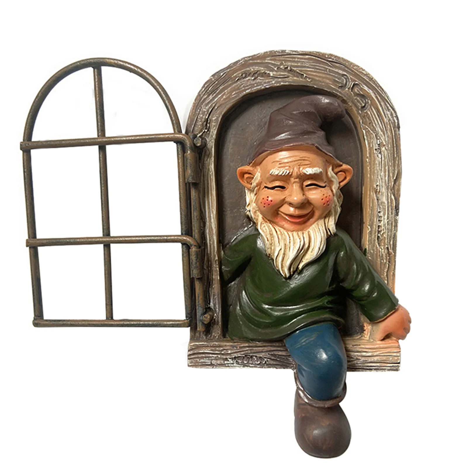 

Хихикающий гномик, сидящий на подоконнике, 3D полимерный подвесной орнамент, настенный домашний декор JY