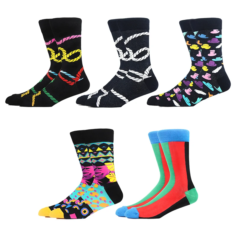

Unisex Happy Socks Retro Design Men Crew Socks Skateboard Socks Harajuku Women Cotton Socks Male Female