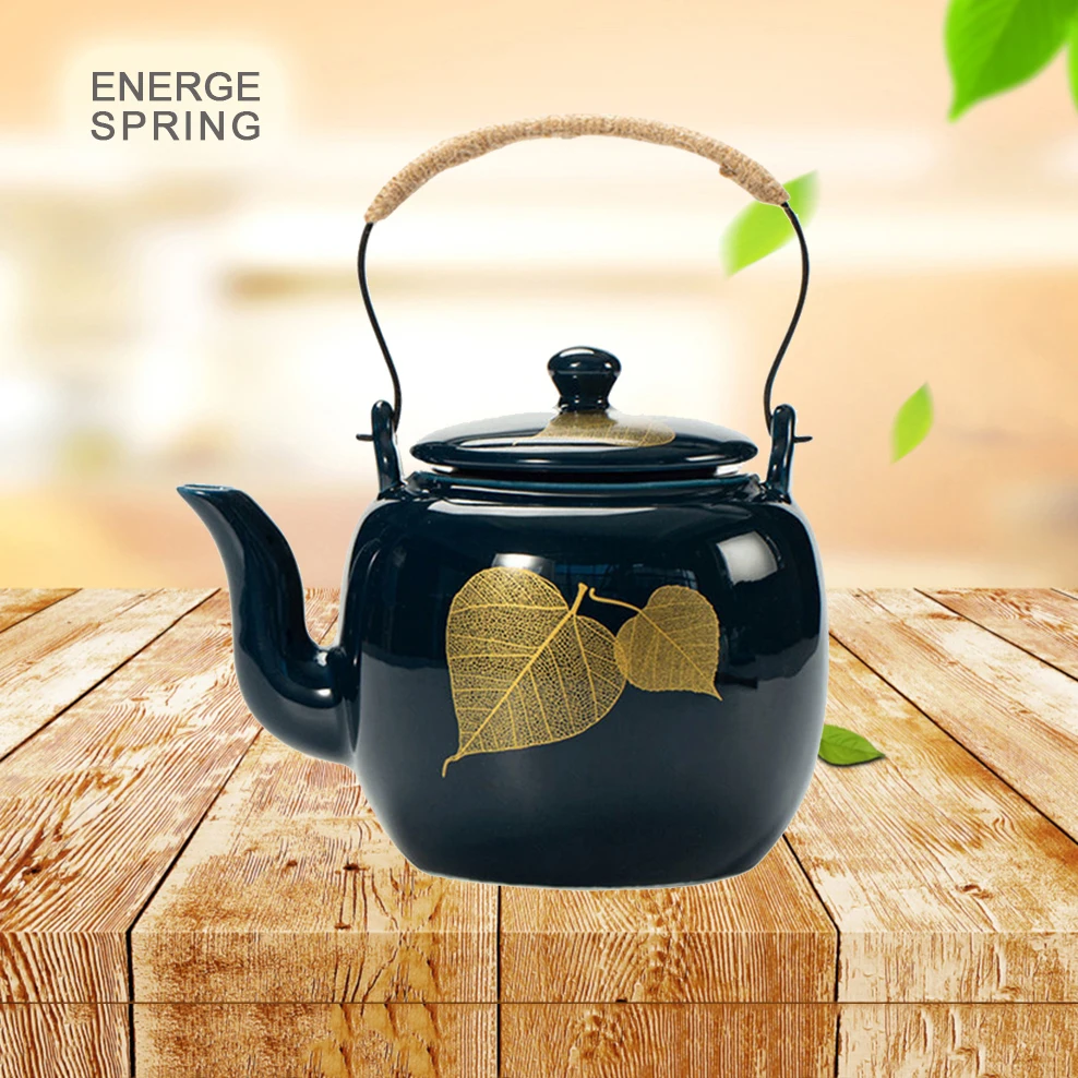 

ENERGE SPRING 800ML Tea Kettle Ceramic Handle Pot With Filter Tea Maker Chinese Retro Teapot For Home Ceramic Pot Tea Set