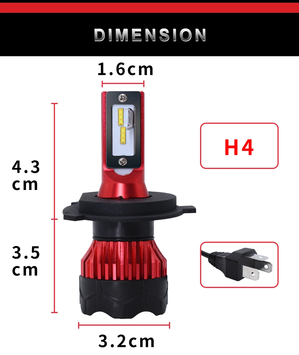 CarTnT 2 шт. светодиодный H7 H4 Автомобильные фары H1 H3 H11 9005 HB3 9006 HB4 9004 9007 880 светодиодный лампы 72 Вт 3000K 4300K 6000K 8000K светодиодный свет