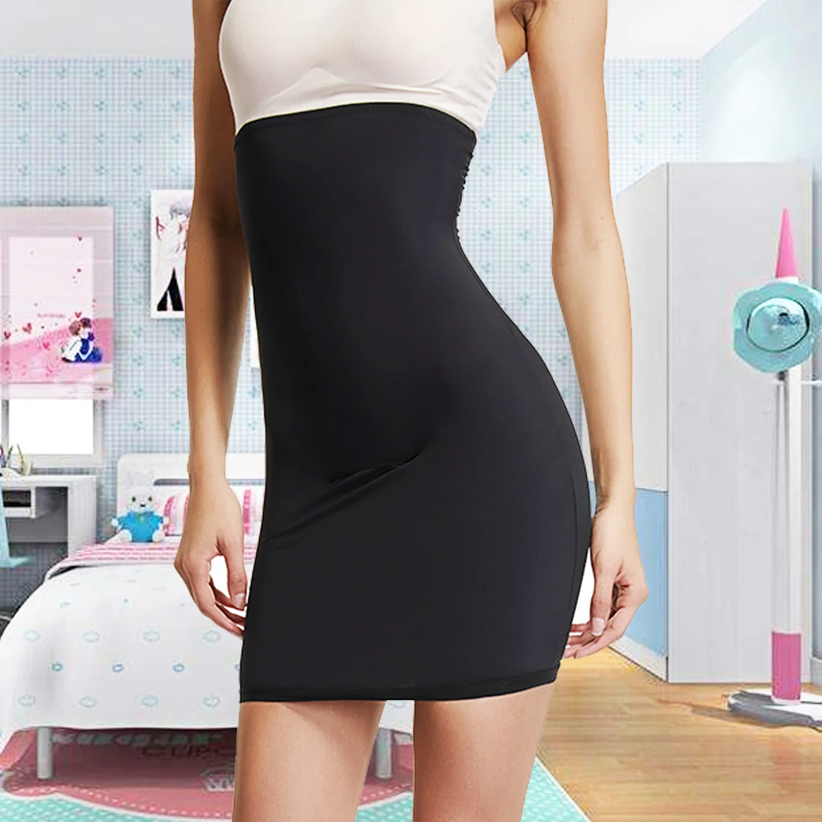 Утягивающая пикантная мини юбка с завышенной талией Женская и животом