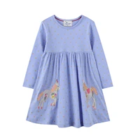 baby girls princess dress 2 8 years kids clothes autumn cotton long sleeves polka dots print cartoon embroidery a line dress