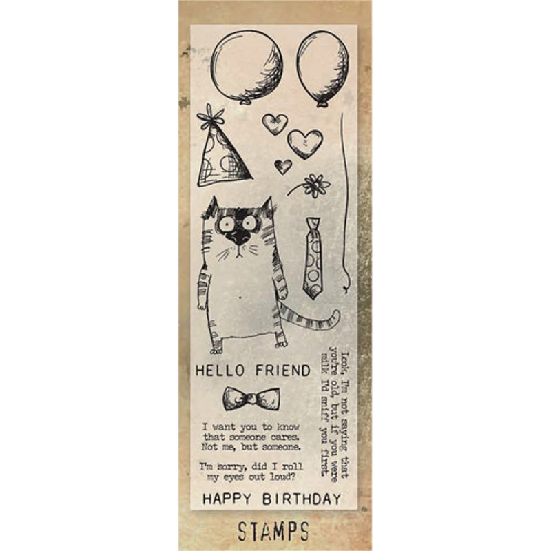 Трафарет для штампа С Днем Рождения прозрачный самостоятельного изготовления