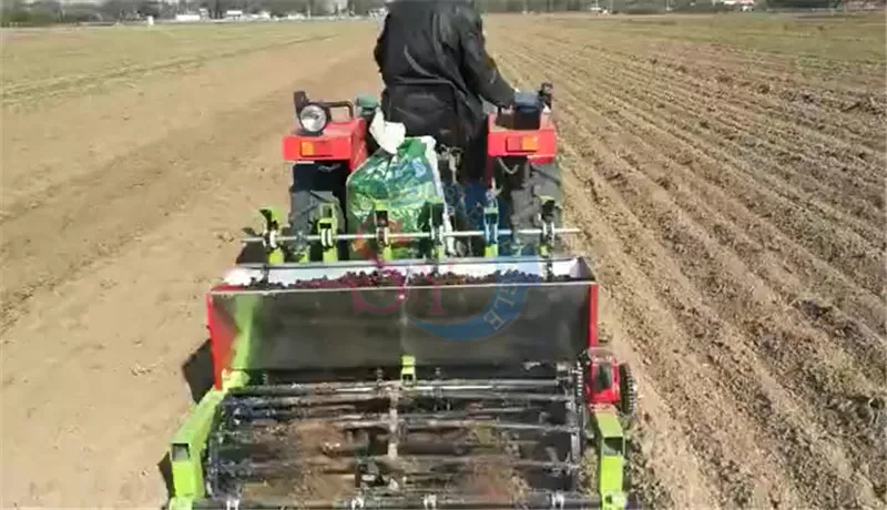 Рабочая ширина 120 см четырехколесный 10HP трактор тяга чеснока сеялка/клетка колеса 6 строк чеснока плантатор сельскохозяйственная машина