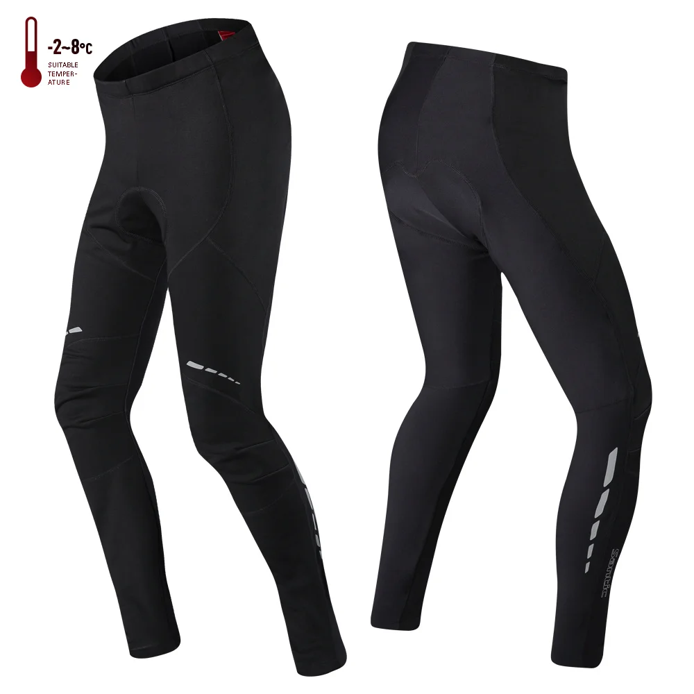 

Santic Windproof Reflective Winter Cycling Pants Pro Fit 4D Pad Shockproof Add Velvet Anti-pilling sports team Winter warm pants