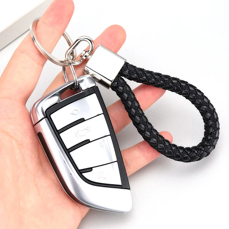 Кожаный металлический брелок для автомобиля креативный ключей мужской