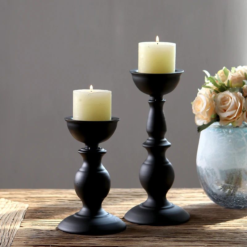 Классические черные подсвечники садовые свадебные украшения подсвечник в стиле