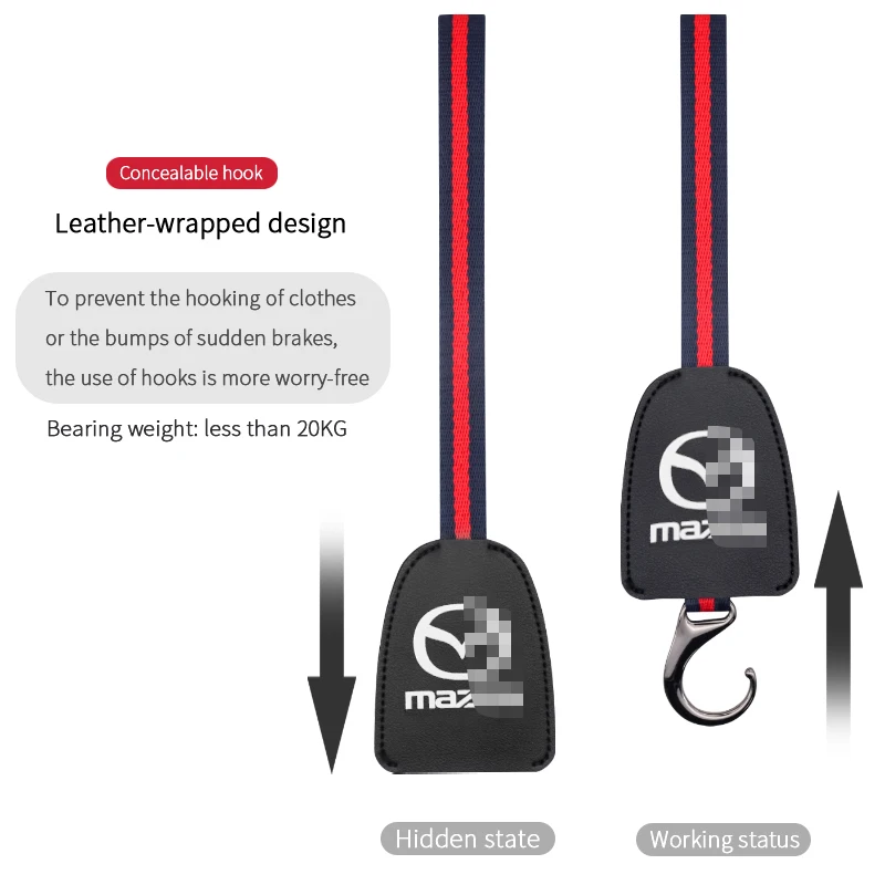 

1pcs car accessories leather case car seat back hook hidden For Mazda- 2 3 6 MX-5 MX-30 CX-3 CX-8 CX-9 ATENZA Millenia