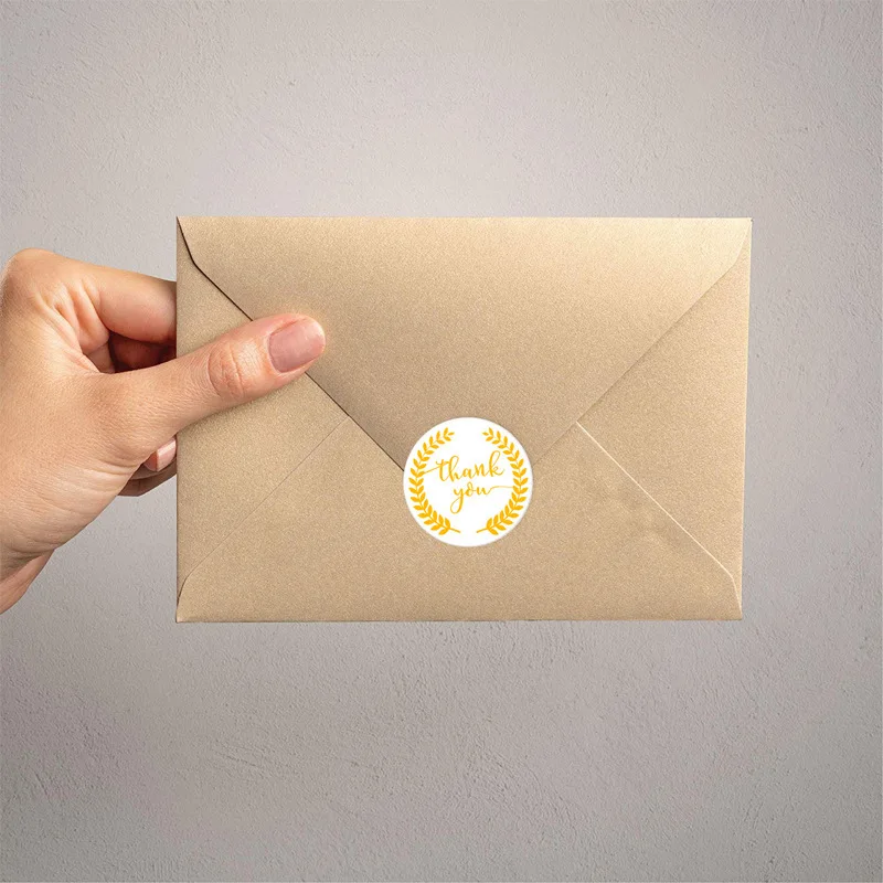 500 листов/рулон круглых этикеток ручной работы из крафт бумаги Упаковочная